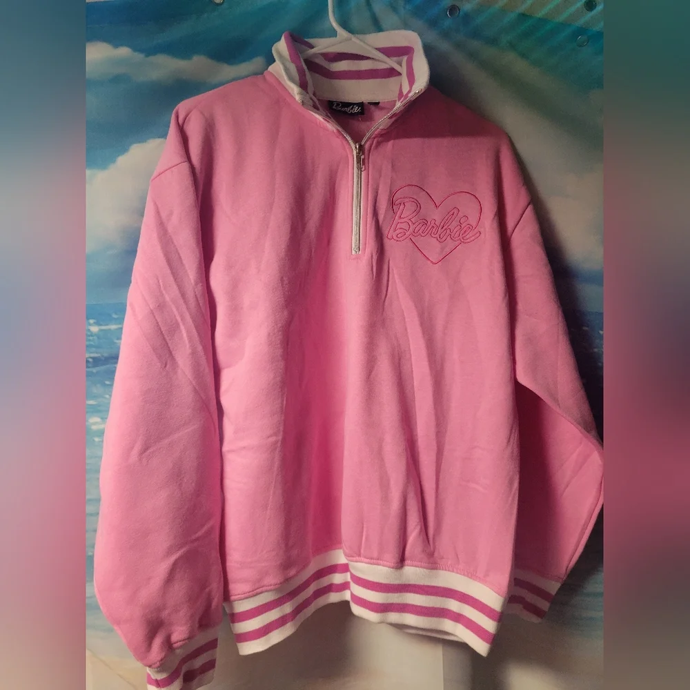 Barbie NWT Quarter Zip Pullover Sweatshirt‎ Women's Size Medium